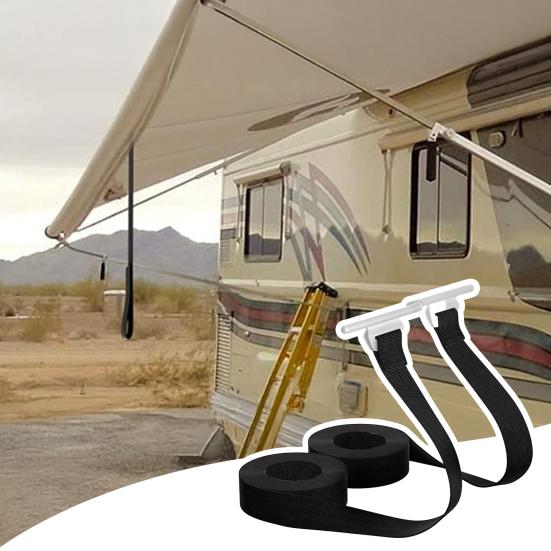 2Pcs 9.8FT RV Awning Pull Strap Heavy Duty Universal Outdoor Camping Vehicle RV Awning Fixing Pulling Band Replacement Accessories