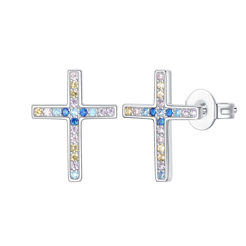 925 Silver Charms Cross Bible Heart Zircon Earrings Beads Pendant Bracelets Necklaces Womens DIY Jewelry Gift