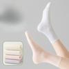 Women's Summer Thin Sweat-absorbing and Odor-proof Mid-calf Socks, Simple Solid Color Mesh Breathable Boneless Socks