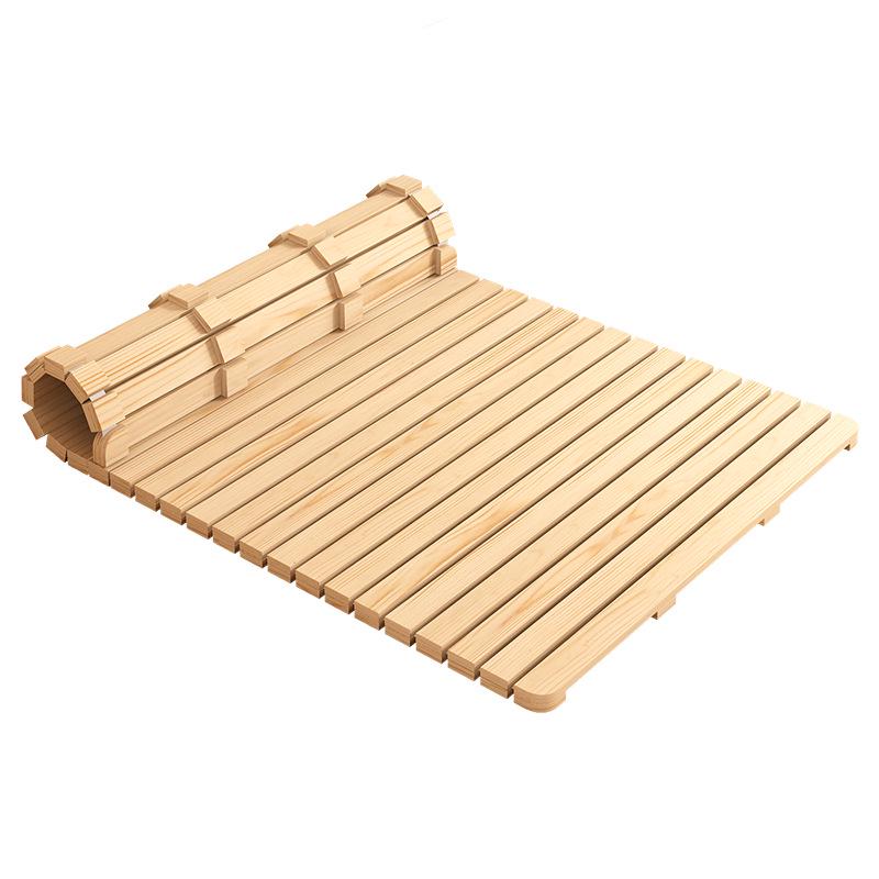 Solid Wood Low-Profile Tatami Floor Bed Frame for Double Mattress