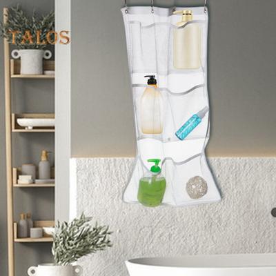 Borsa da bagno da appendere, trasparente di grande capacità con ganci, ottimo carico, shampoo a rete ad asciugatura rapida, organizer per doccia, organizer per doccia