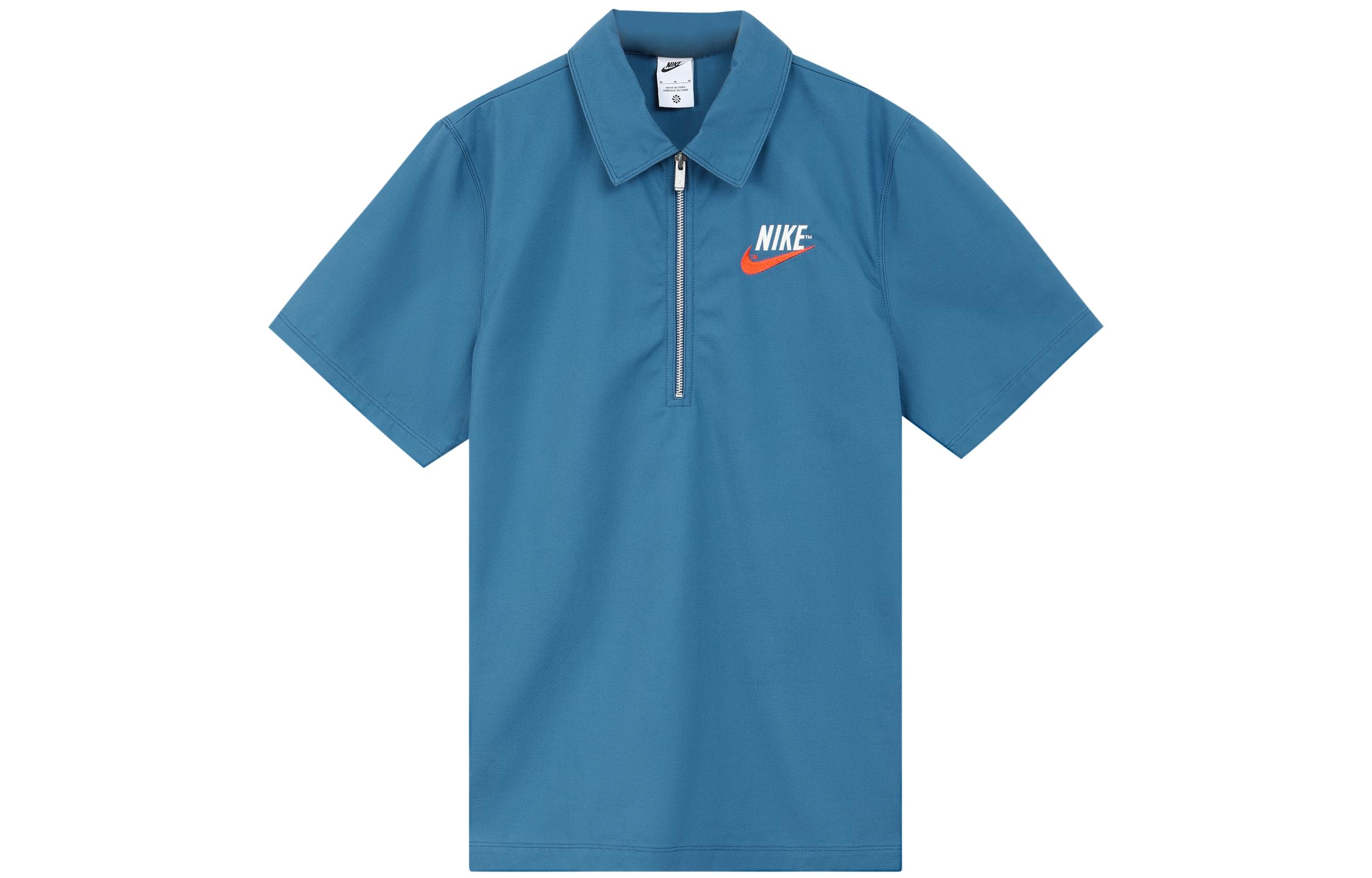 Nike Polo Shirts Men s Blue Polo Collar Moderate Straight Fit DM5284-407 L