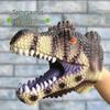 Dinosaur Hand Puppet Gloves - Soft Rubber Triceratops & T. Rex Simulation Toys for Kids