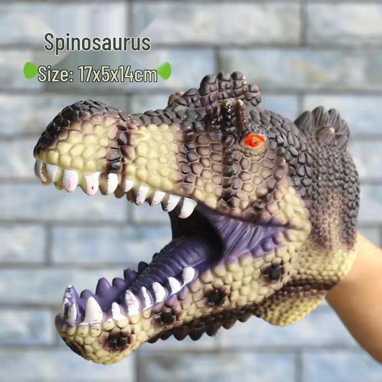 Dinosaur Hand Puppet Gloves - Soft Rubber Triceratops & T. Rex Simulation Toys for Kids