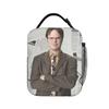Dwight Schrute Collage Lunch Bag  Office Lunch Box For Child Aesthetic Print Tote Food Bags Oxford Portable Insulated Cooler Bag