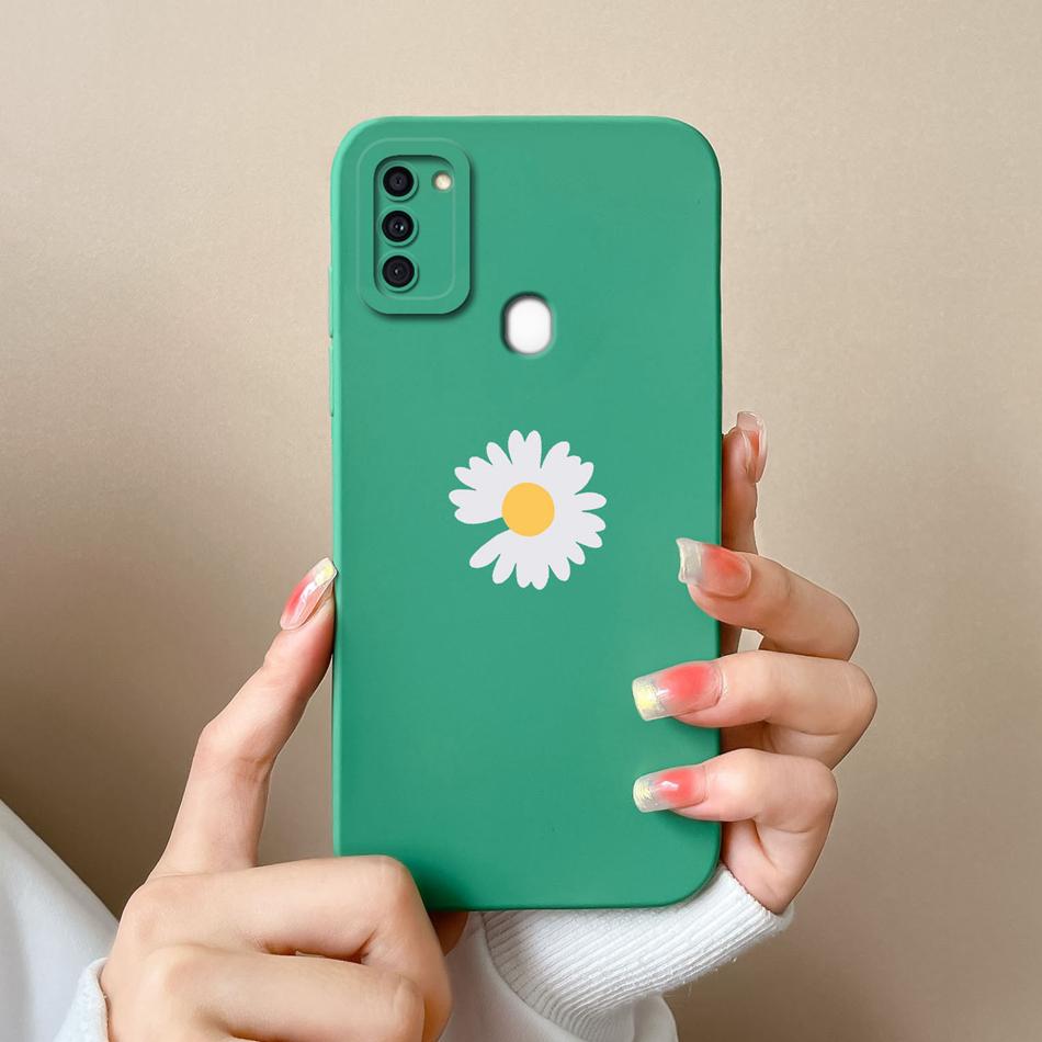 Case For Samsung A11 Flower Soft Liquid Silicone Durable Lens Protection Phone Back Covers For Galaxy A 11 Funda Coque For Woman