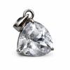 Pendant 28.65 Ct Sterling Silver CERTIFIED Natural Trillion Cut White Sapphire