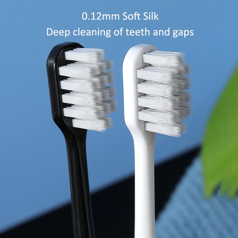 2PCS Silver Ion Antibacterial Wide Head Soft Bristled Toothbrushes for Adults Manual Couple Toothbrush Home Toiletries Oral Set