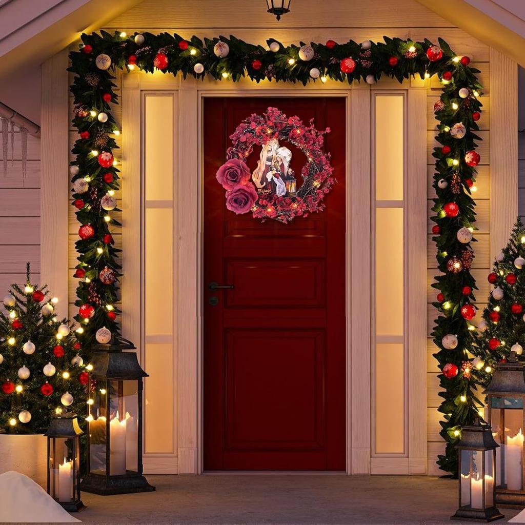 1 Piece,Christmas Door Wreath,Artificial Christmas Wreath,Home Decor Wreath,Home Decor Front Door Wreath,Christmas Ornaments