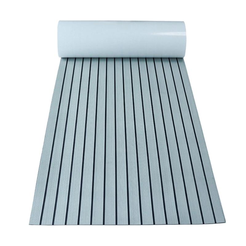 Foam Marine Decking Mat with Adhesive Underside, High-Density Cushioning and Grooved Texture for Direct Placement