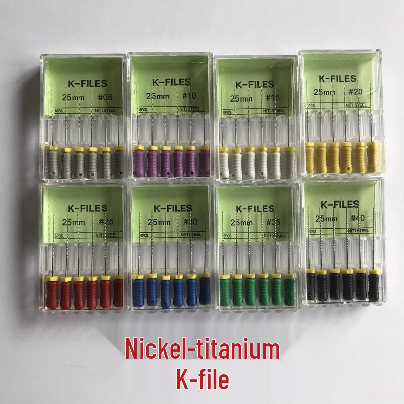 Nickel Titanium K-Type Dental Root Canal Files, Available In 21mm, 25mm, and 31mm