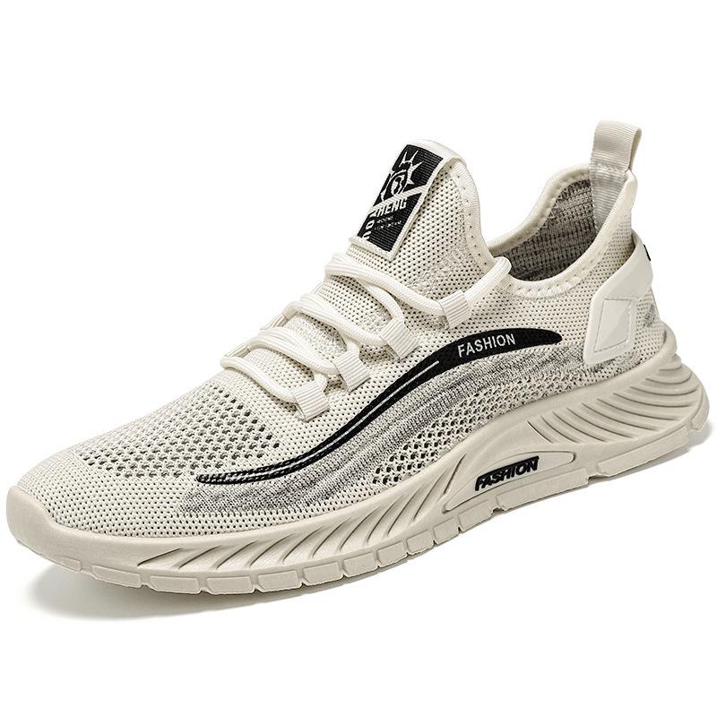2024 Summer New Flying Woven Men's Shoes Coconut Sports Shoes Non-slip Soft Sole Lightweight Versatile Mesh Thin Casual Shoes