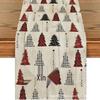 Christmas Table Runner with Santa and Tree Design