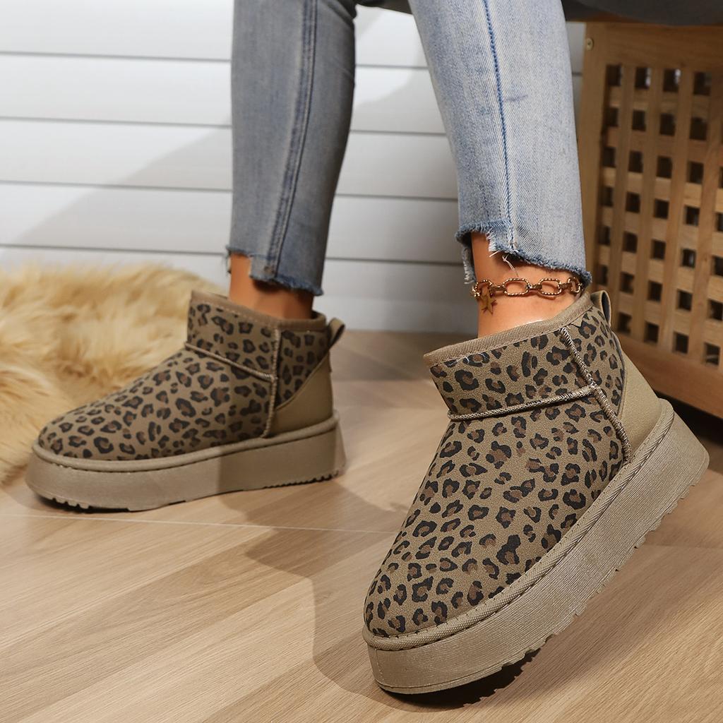 Women Boots New Flat Heel Short Barrel Snow Boots Women Autumn Winter Thickened Plush and Warm Cotton Shoes Women Botas De Mujer