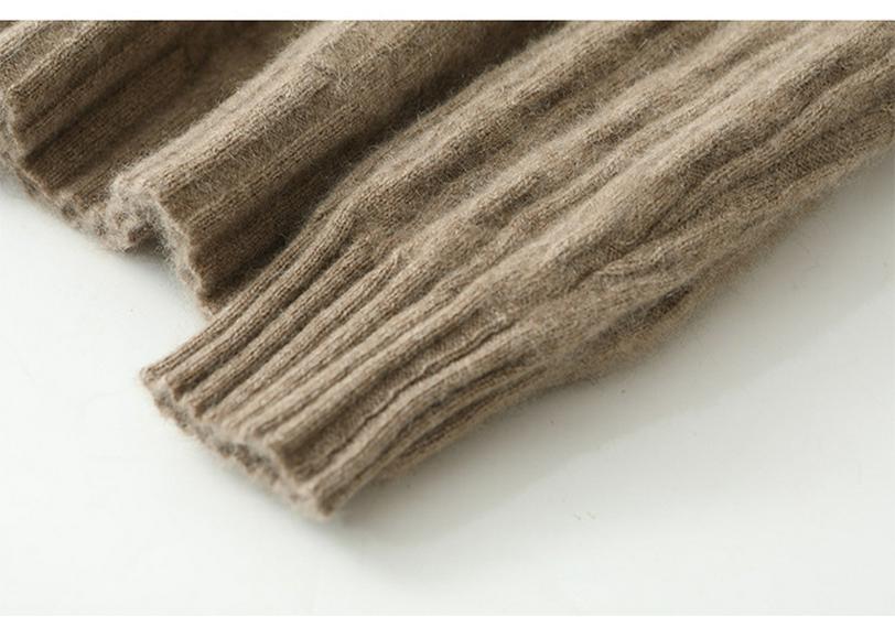 Women's Versatile Solid Color Wool Knit Sweater - Loose Half-High Collar, Long Sleeve Autumn & Winter Base Layer.