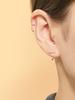 Minimalpiercing 14K Cubic Stick Curved Ring Piercing Earrings