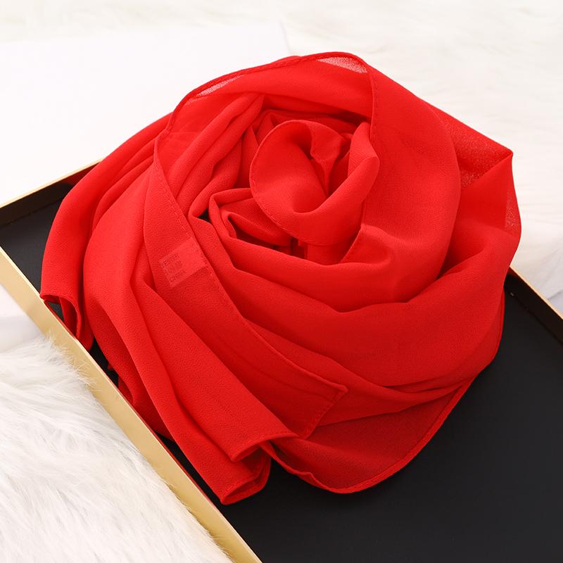 Muslim Hijab Scarf With Zipper Plain Bubble Chiffon Ready To Wear Veiled Hijab Wrap Solid Shawls Headscarf Turban Ramadan