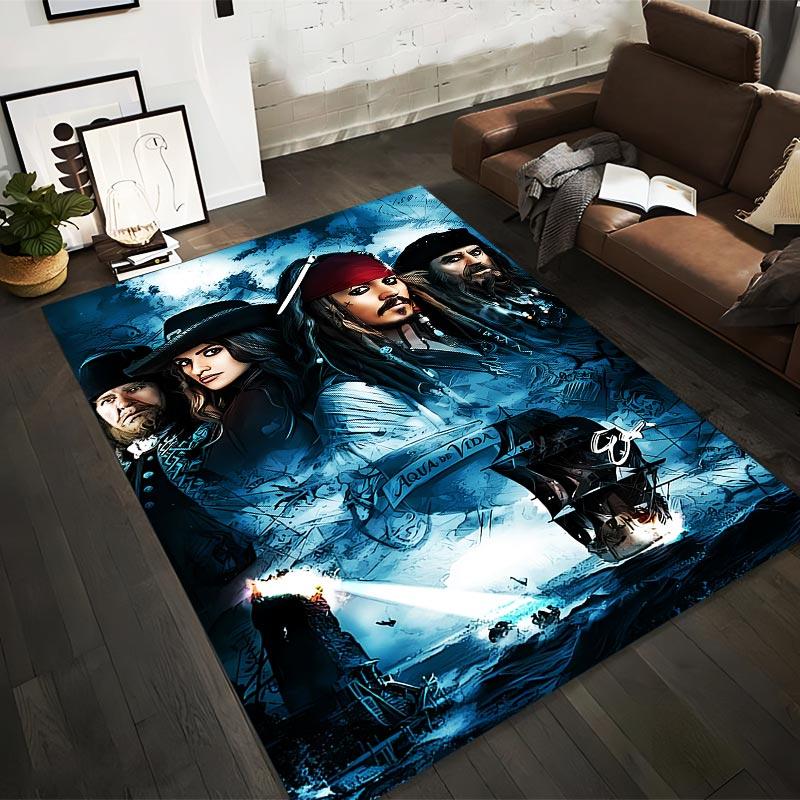 

Pirate Adventure Theme Carpet with Aqua de Vida Text and Sailing Ship Design Suitable for use as an anti-slip1 for1room and bedroom sofas 40x60cm( 15x23in )