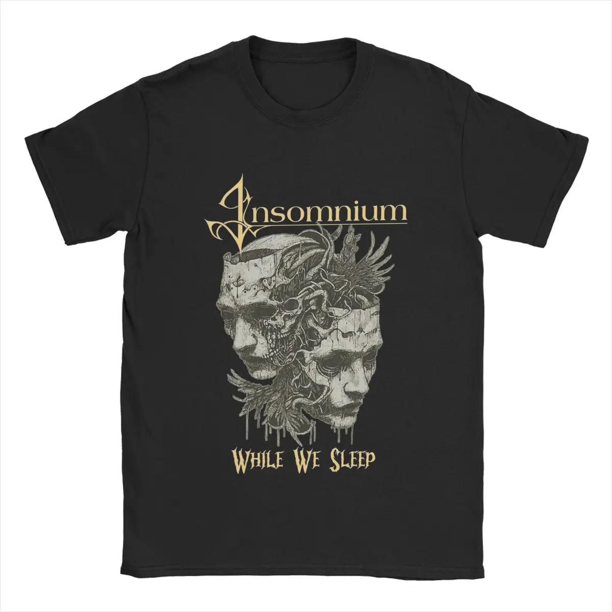 

Womens Unisexs TShirt Insomnium While We Sleep Humor Pure Cotton Tees Short Sleeve T Shirt Round Collar Clothing Big Size S