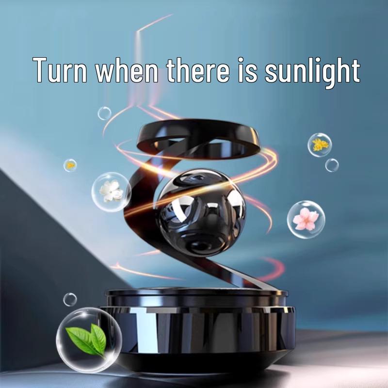 Rotating Solar Car Air Freshener & Deodorizer Ornament - Compatible with Various Models