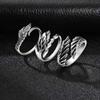 Retro Wings Ring for Men,Gothic Devil Wings Adjustable Metal Ring,Punk Hip Hop Jewelry Gift