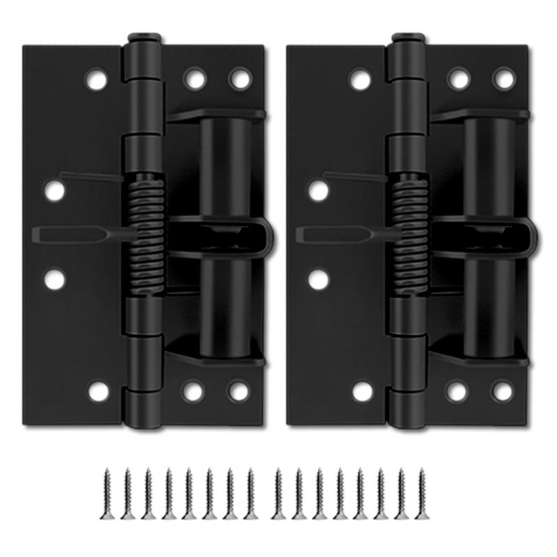 

2pcs Practical 4Inch Aligning Spring Hinges for Automatic Door Closing with 90 Degree Positioning in Elegant Finish чорний
