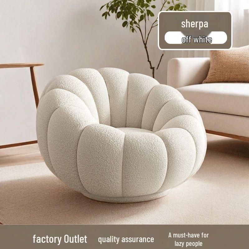 Pumpkin Style Lazy Sofa Chair for Small Spaces - Ideal for Bedroom, Living Room, or Balcony