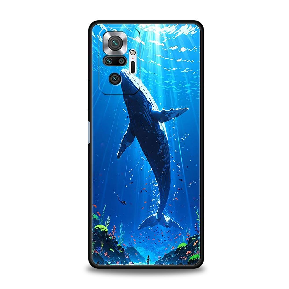 Ocean Whale Shark Swimming Phone Case For Xiaomi Redmi Note 14 13 12 5G 11 10 Pro Plus 4G 9S 9 14C 13C 12C 10C 9C 9A Soft Cover