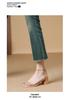 Women's Chunky Heel Backless Peep-Toe Sandals - Soft Sole, Single Strap, Fairy Style, Comfortable Summer Footwear
