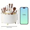 360° Rotating Makeup Organizer - 1pc Plastic Cosmetic Storage with 5 Compartments - Multi-Functional Holder for Brushes
