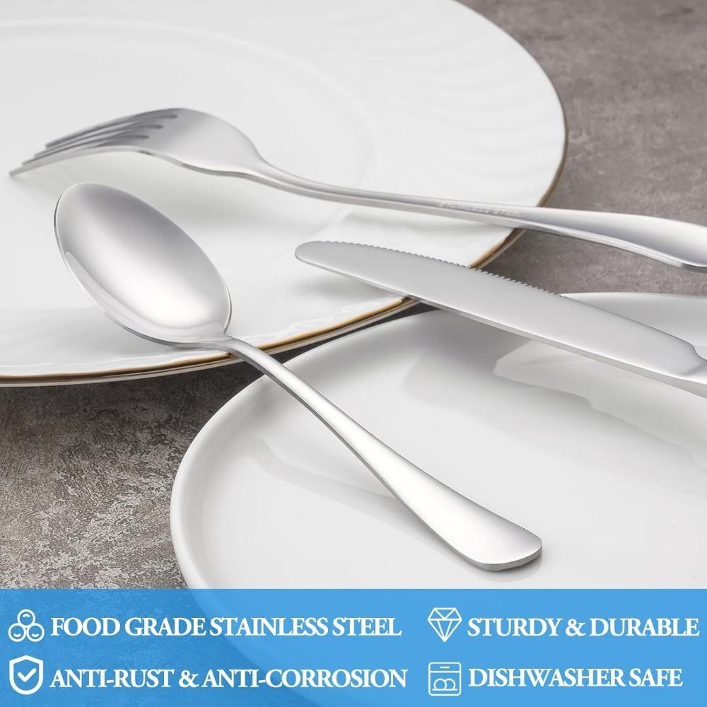 6PCS/set of 6.7-inch Teaspoons, Durable High-quality Food-grade Stainless Steel Teaspoons, Kitchen Dessert Teaspoon Set, Mirror Finish