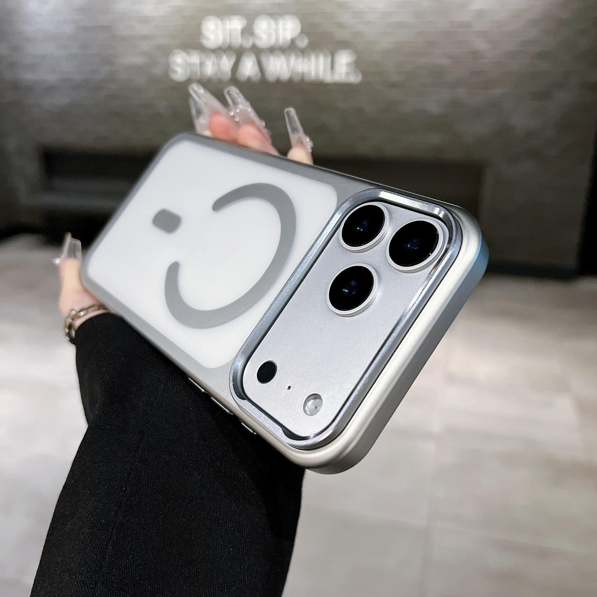 

Металлический УФ эксимерный магнитный чехол для iPhone 17 Pro Max, матовая защитная накладка с покрытием soft-touch iPhone 17 серебряный