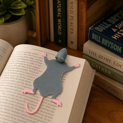 3D-gedrucktes gequetschtes Mäuse-Lesezeichen - Kreativer lustiger Tier-Bücherregal-Marker