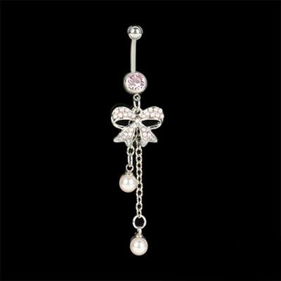 Women Butterfly Dangle Ball Button Barbell Bar Body Piercing Belly Navel Ring