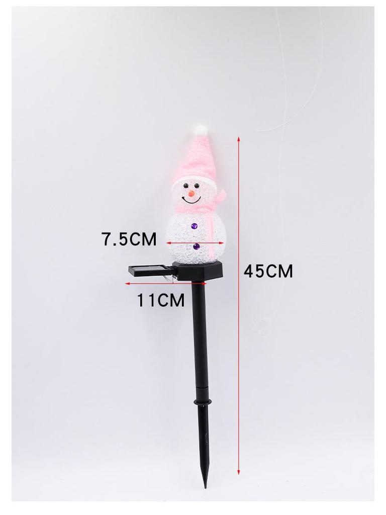 2024 Outdoor Solar Snowman LED Lights – Waterproof, Courtyard Christmas Decoration, Ground Insert, String Lighting