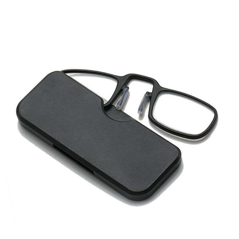 

Stick On Phone Mini Clip Nose Bridge Reading Glasses Ultra Thin Reading Glasses +1.0 +3.0Portable Presbyopic Eyewear With Case +1.0