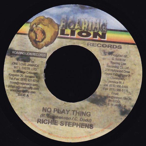 

7inch Record RICHIE STEPHENS - No Play Thing NONE Roaring Lion Re 2005 Jamaica Reggae, Ska & Dub Used