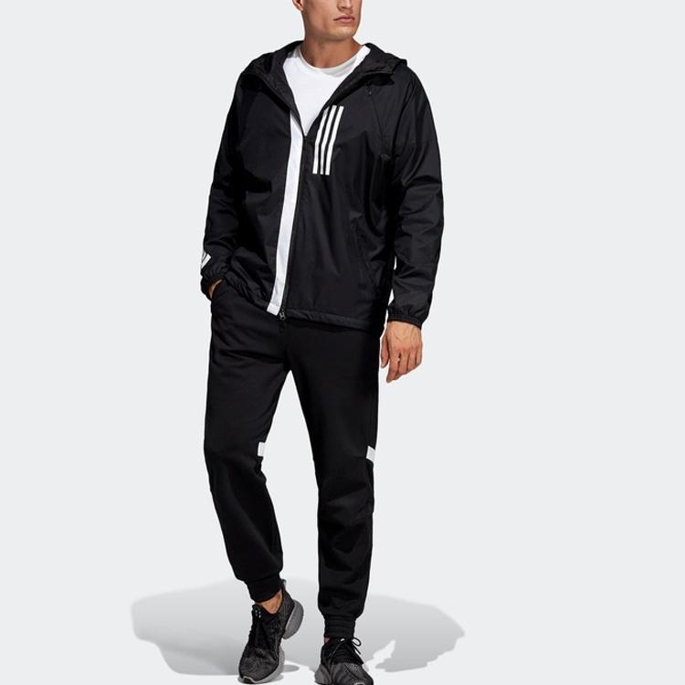 adidas Outdoor Windproof Sports Hooded Jacket Black Men's DZ0052