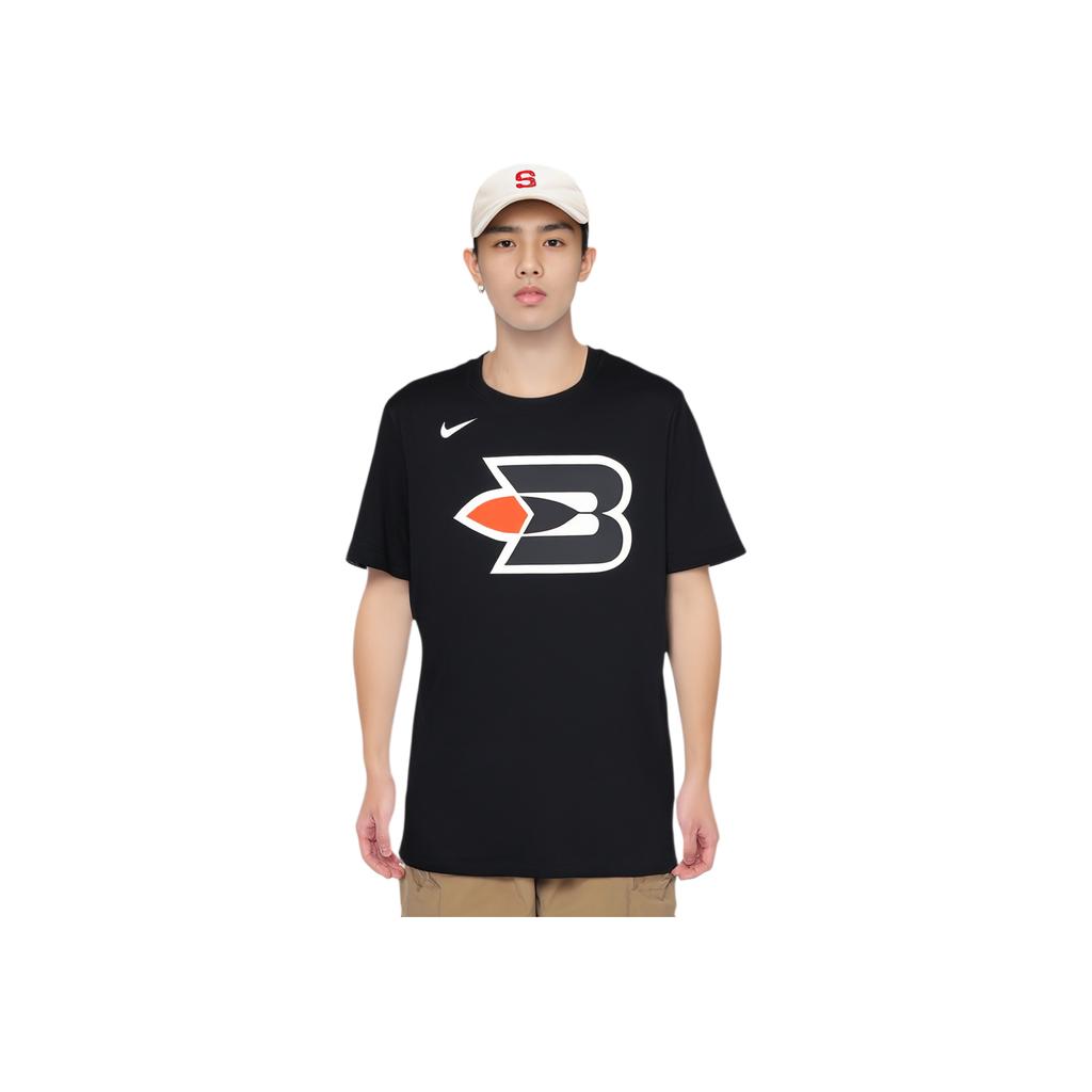 Nike Hardwood Classics Performance Logo Print Crew Neck Short Sleeve T-Shirt Men Tops Black AT2442-010