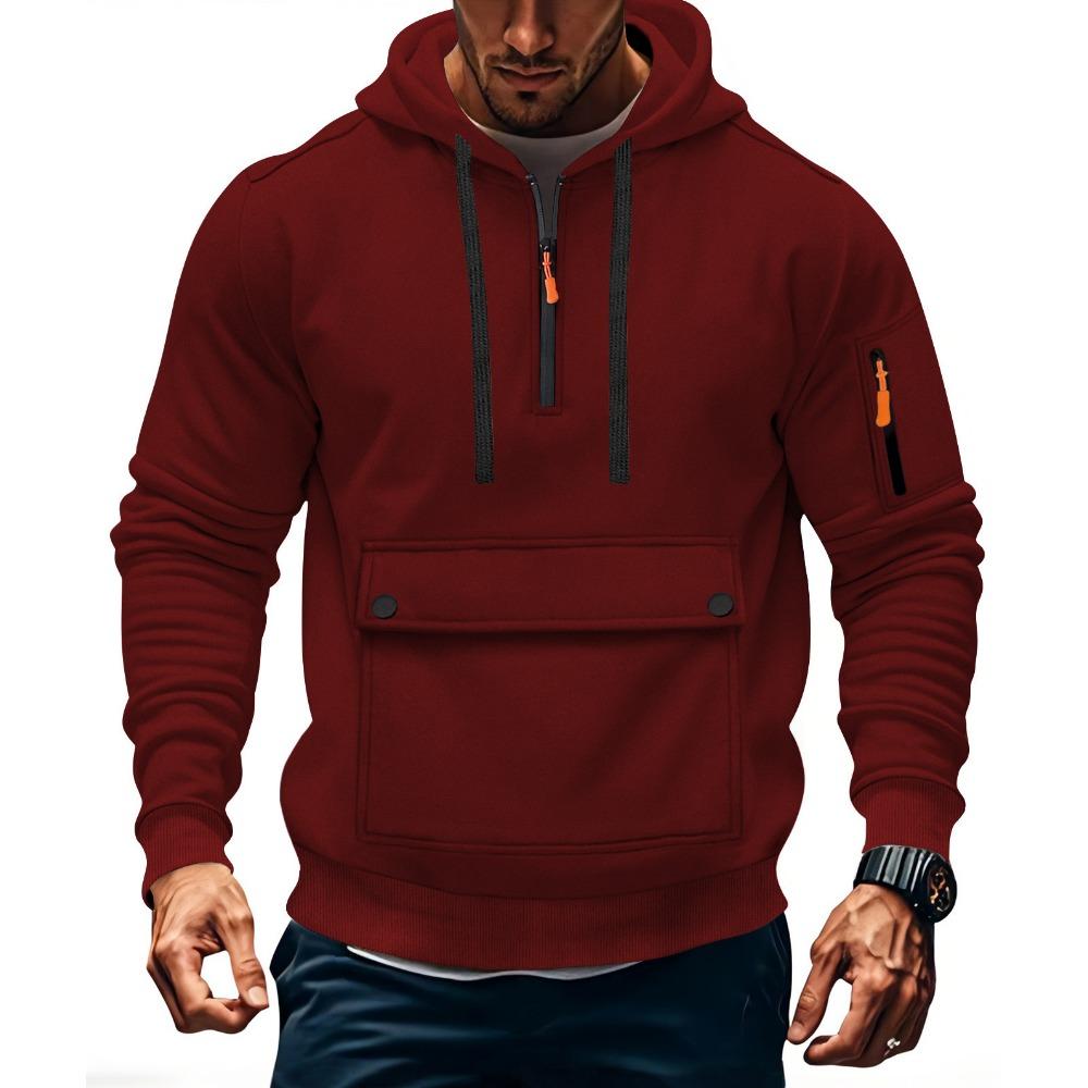 Trendy Innovative Sweatshirt Autumn and Winter Men's Fleece Loose Large Pocket Large Zipper Hoodie