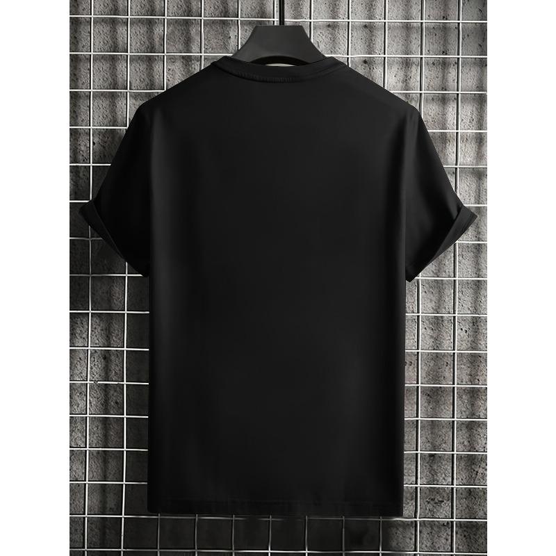 Men's Fashionable Creative Design Airplane Print Short-Sleeve T-Shirt for Sports, Leisure, and Daily Versatile Wear In Summer