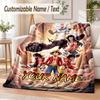 One Piece Custom Name Flannel Throw Blanket Soft Warm for Sofa Bed Indoor Home Use