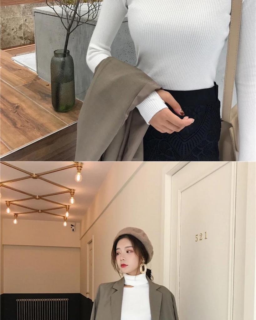 Women's Slim Korean Knitted Sweater - Versatile and Stylish for Autumn/Winter 2022