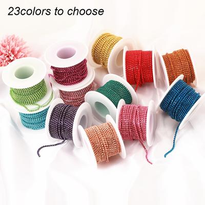 Ss6 -Ss12 Fancy Rhinestone Chain Apparel Colorful Claw with Glass Rhinestone Dense Rhinestone Cup Chain Trim for Diy Accessories