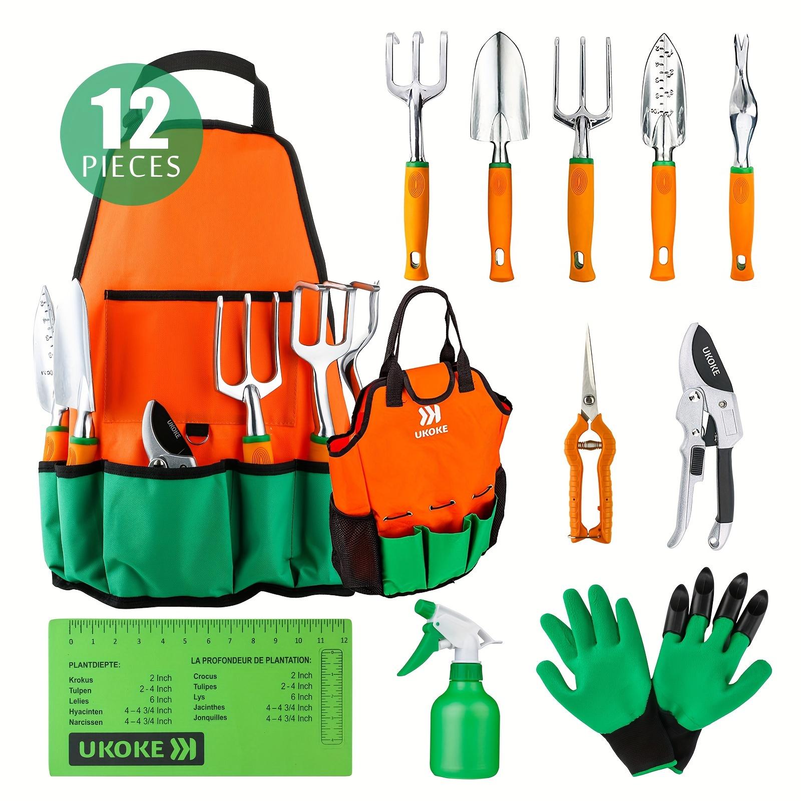 

Garden Tool Set 12 Pcs Aluminum Hand Tool Kit,Garden Canvas Apron with Storage Pocket,Outdoor Tool,Heavy Duty Gardening Work Set with Ergonomic Handle 12Pcs/set оранжевый