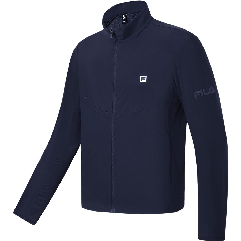 

FILA Knitted Long Sleeve Jacket 2023 Autumn New Slim Fit Stand Collar Zipper Sports Fitness Top Men tops Dark-Blue A11M331501F-NV L