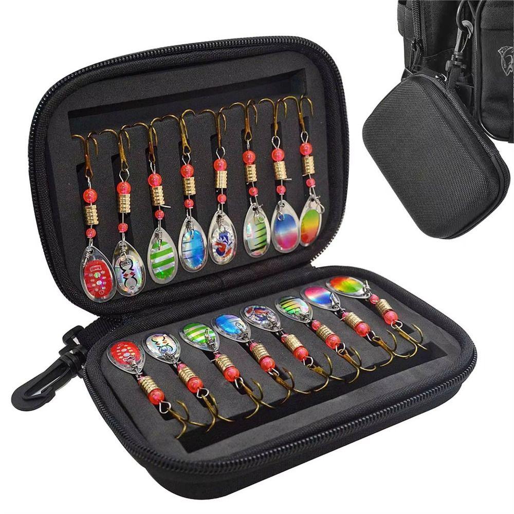 Rotating Glitter Spinners Fishing Lure Artificial EVA Fishing Bag Pike Bass Trout