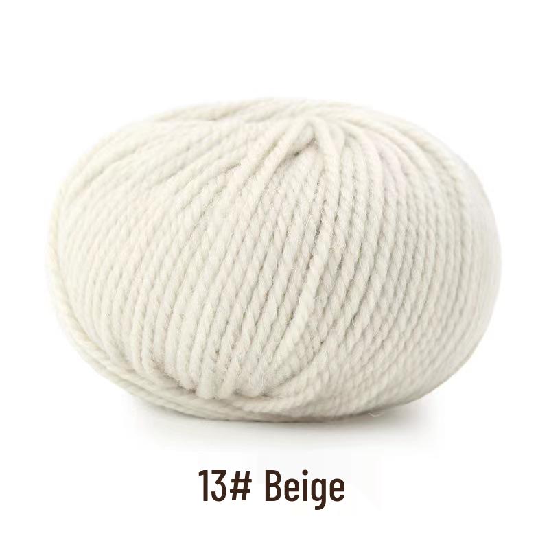 Yak Down 3-Strand Wool Yarn for Hand-Knitted Medium-Thick Sweaters, Cardigans, Scarves, and Hats