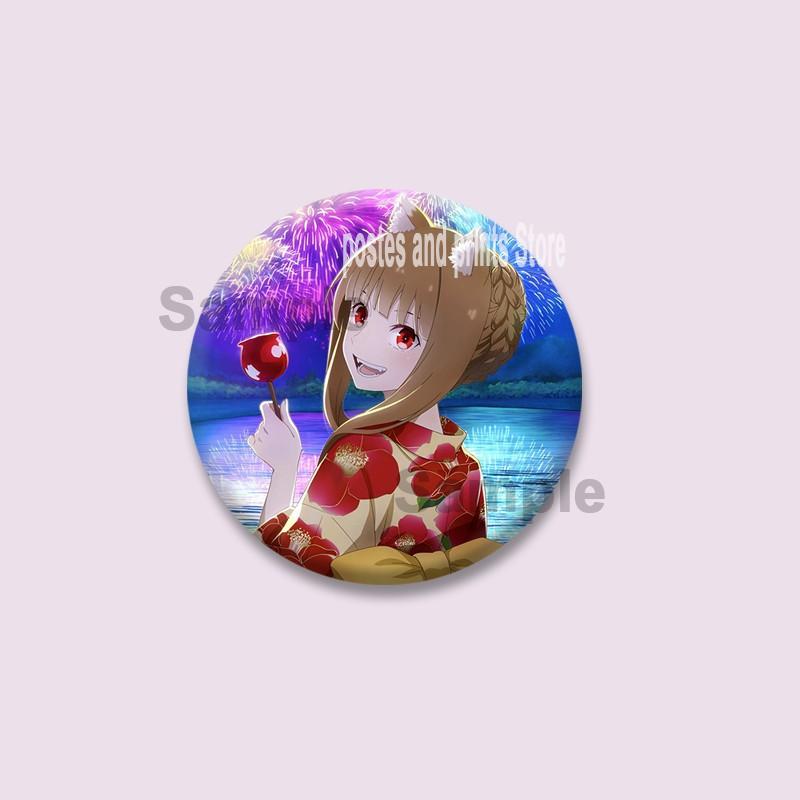 Cute Anime Spice and Wolf Enamel Badges Cartoon Manga Brooches for Backpacks Clothing Jewelry Accessories Circular Lapel Pins