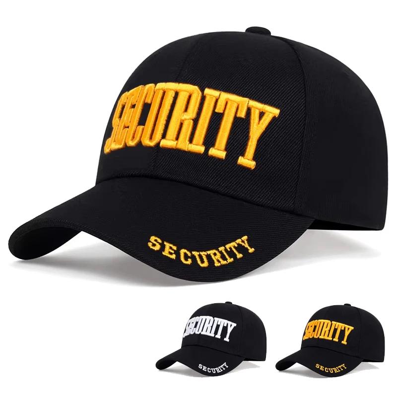 Yiran Bag Women's Black Unisex Security Letter Embroidery Baseball Caps Spring Autumn Outdoor Adjustable Casual Hats Dad Hat Sunscreen Hat